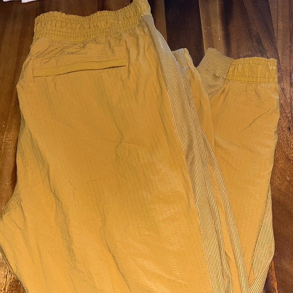 Athleta Mustard Yellow Track Joggers